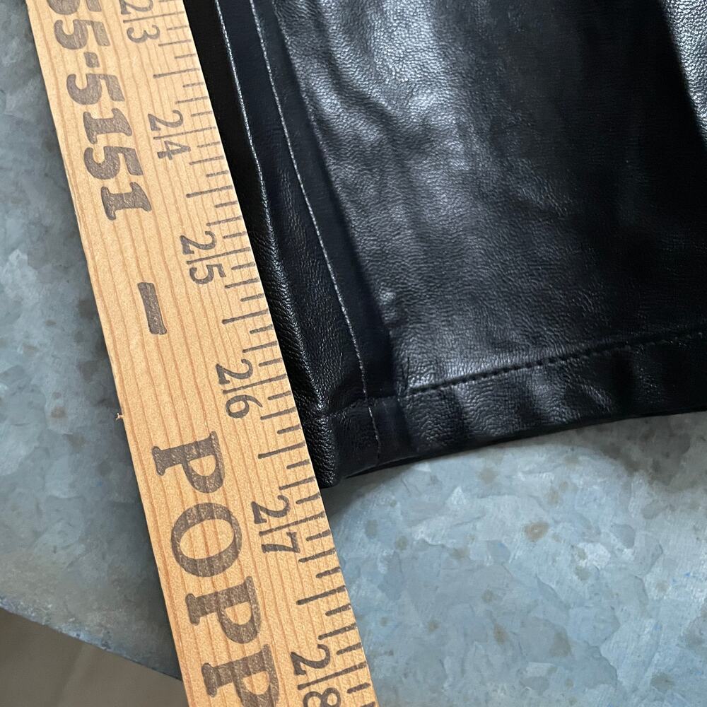 NWOT Michael Kors Faux Leather Pants Womens 12 Black Gold Buttons - Picture 12 of 12